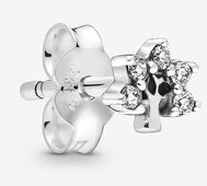 Aretes Pandora flor pavé plata