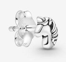 Aretes Pandora unicornio plata oxidada
