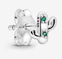 Aretes Pandora cactus contorno circonia verde