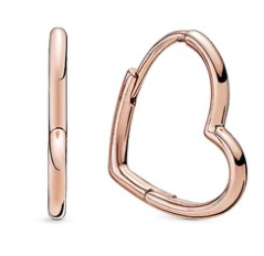 Aretes Pandora Aro Corazón Baño Oro Rosa