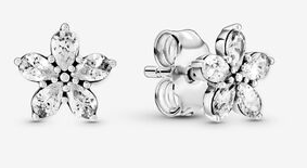 Aretes Pandora Flor Pétalos Circonia Transparente
