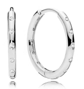 Aretes Pandora Aro Liso Circonias Dispersas
