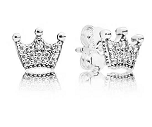 Aretes Pandora Corona Brillante Pavé Plata