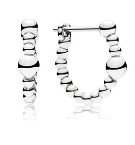 Aretes Pandora Aro Cuentas Escalonadas Plata