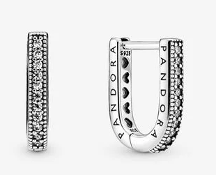 [EH-164] Aretes Pandora Aro Signature Pavé y Corazones