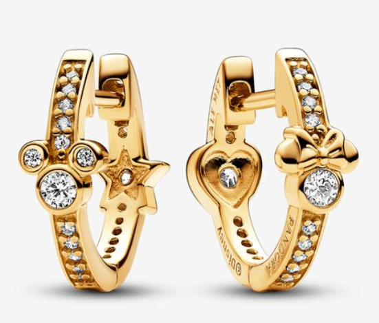 [EH-407] Aretes Pandora Disney Mickey y Minnie dorado