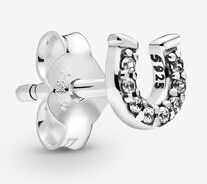 Aretes Pandora herradura pavé plata