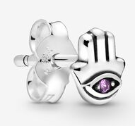Aretes Pandora mano de Hamsa ojo circonia