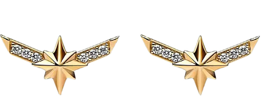 Aretes Pandora estrella alada pavé circonia dorado