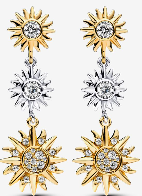 Aretes Pandora sol cascada bitono