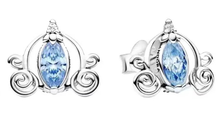 [EH-507] Aretes Pandora Disney carruaje de Cenicienta