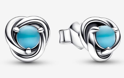 Aretes Pandora Nudo Eterno Piedra Turquesa