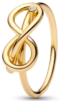 [163759C01] Anillo Pandora símbolo infinito dorado