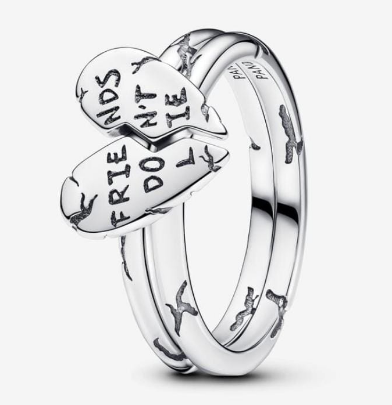 [193575C00] Anillo Pandora doble placa Friends Don't Lie
