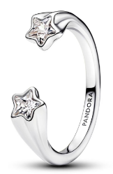 [193582C01] Anillo Pandora abierto estrellas circonia