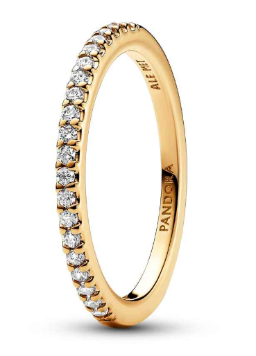 Anillo Pandora eternity pavé dorado