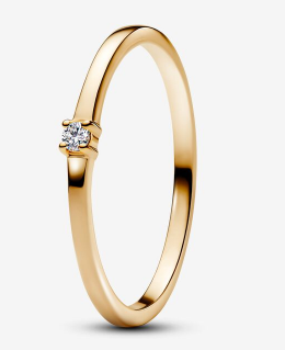 [153630C01] Anillo Pandora solitario circonia dorado
