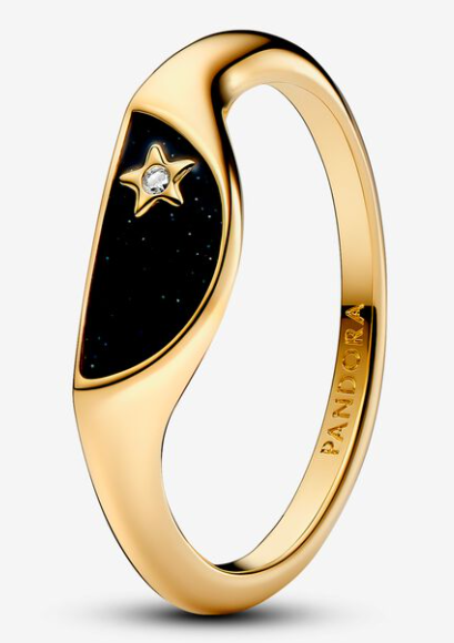 [163325C01] Anillo Pandora estrella cielo nocturno esmalte