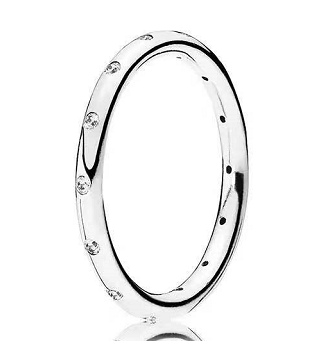 Anillo Pandora banda fina gotas dispersas plata