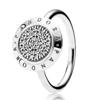 [JZ-48] Anillo Pandora Signature disco pavé plata