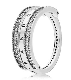 Anillo Pandora Signature triple banda plata