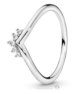 Anillo Pandora Tiara Curvo con Trío de Circonias en la Punta