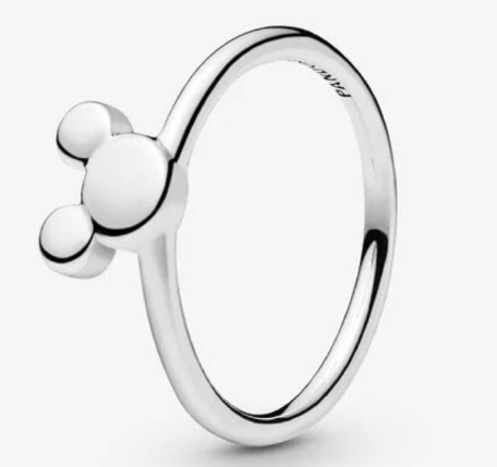 [JZ-61] Anillo Pandora Disney Silueta Mickey Mouse Plata