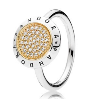 [JZ-79] Anillo Pandora Signature Pavé Bicolor