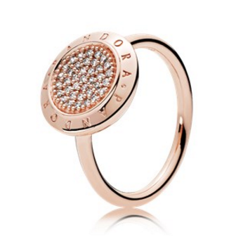 [JZ-80] Anillo Pandora Signature Pavé Oro Rosa