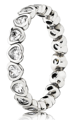Anillo Pandora Eternity Corazones Plata
