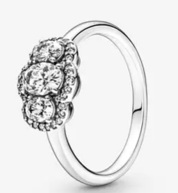 [JZ-90] Anillo Pandora Trilogía Halo Circonias Plata