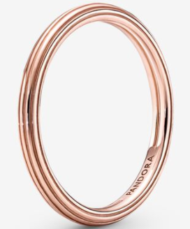 Anillo Pandora Triple Línea Oro Rosa