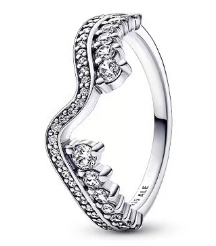 [JZ-314] Anillo Pandora ola picos pavé plata