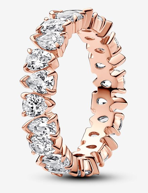 [JZ-327] Anillo Pandora eternity corazones oro rosa