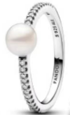 Anillo Pandora perla cultivada pavé plata