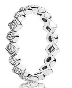 Anillo Pandora Eternity Geométrico Facetado Plata