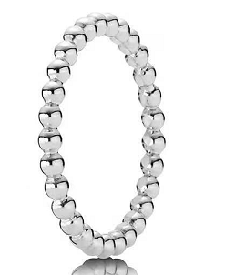 Anillo Pandora banda de cuentas plata