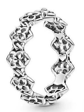 Anillo Calado Flores Plata
