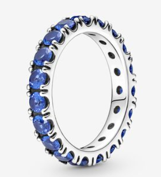 [JZ-187] Anillo Eternity Circonias Azules Plata
