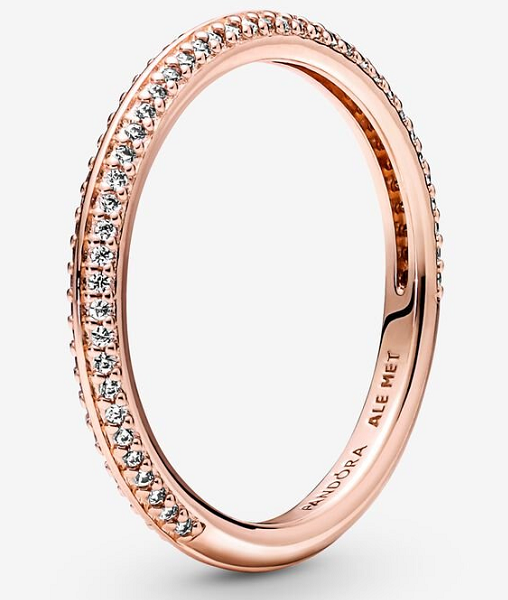 Anillo Eternity Pavé Baño Oro Rosa