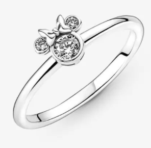 [JZ-193] Anillo Minnie Mouse Silueta Plata