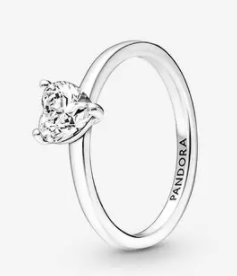 [JZ-198] Anillo Corazón Circonia Plata