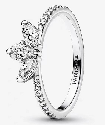 Anillo Pandora Pétalos de Circonias Banda Pavé Plata