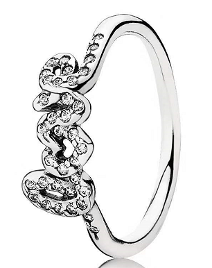[JZ-215] Anillo Pandora cinta sinuosa flores caladas plata
