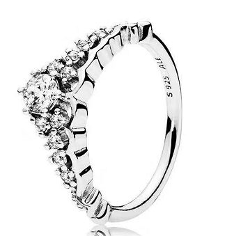 [JZ-223] Anillo Pandora tiara pavé graduado plata