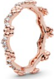 Anillo Pandora Corona Perlada Baño Oro Rosa con Circonias