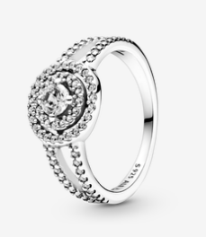 [JZ-276] Anillo Pandora medallón vintage doble halo circonia plata