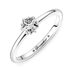 Anillo Pandora estrella circonia grabado Dreamer plata