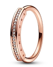 Anillo Pandora Signature Logo Oro Rosa