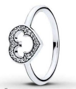 [JZ-716] Anillo Pandora Disney Corazón Mickey Pavé